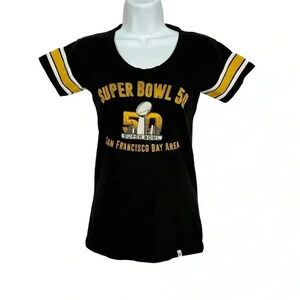 '47 Brand NFL Womens Super Bowl 50 San Francisco Bay Area Black Shirt Small